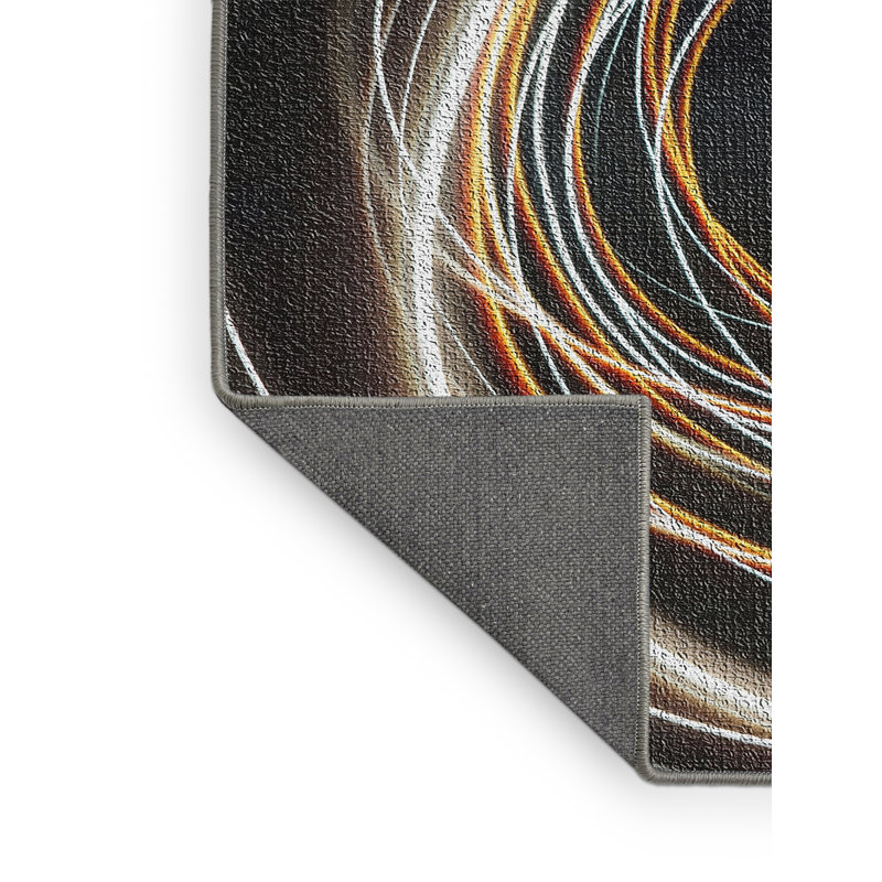 Tapis noir lumières néon, Rectangle 5 pi x 7 pi