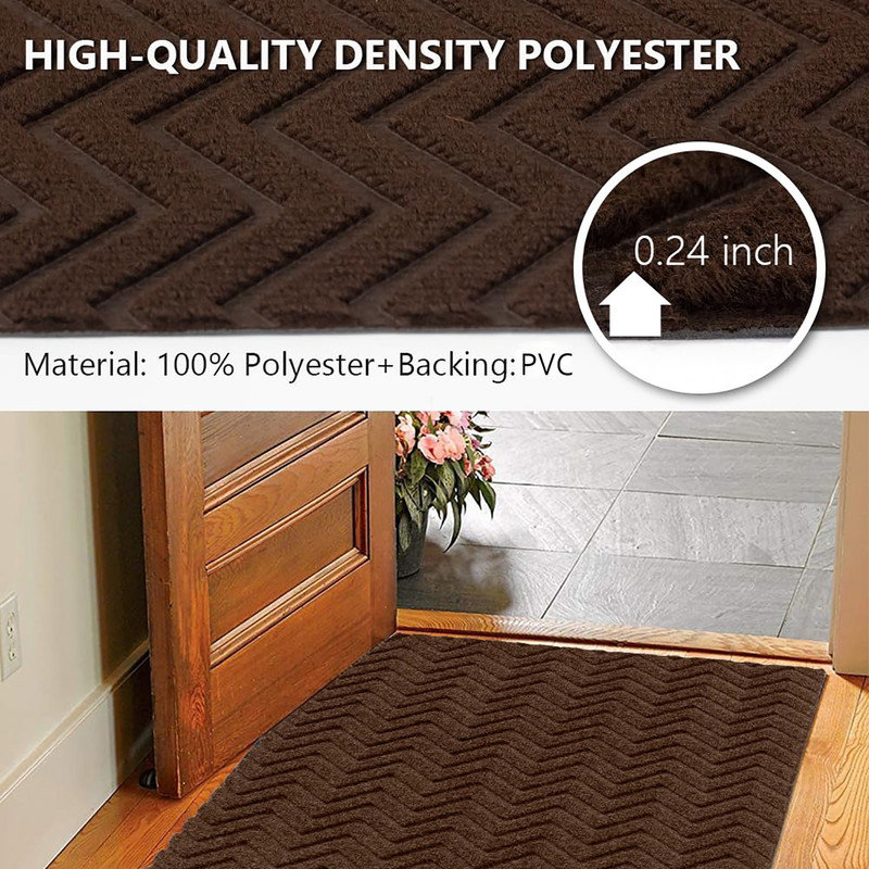 Custom Size Non-Slip Runner Rug Brown Indoor Area Rug for Hallway Kitchen, Runner 1' x 27'