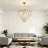 Modern 9 - Light Dimmable Tiered Chandelier With Gold Finsh