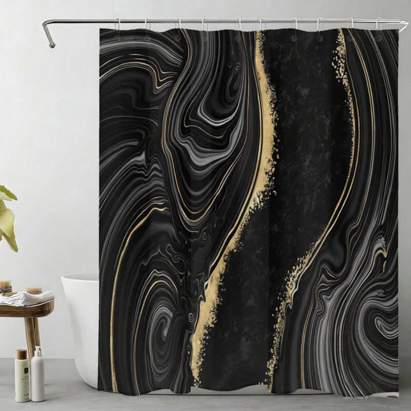 Rideau de douche Marble Gold Swirl