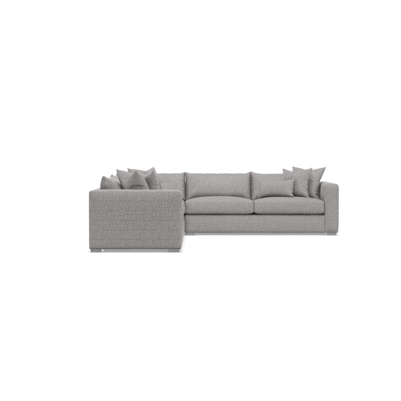 Sectional, Light Gray Polyester