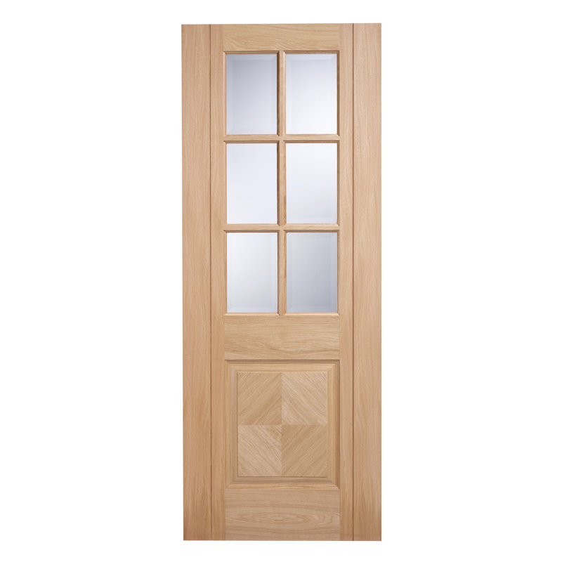 Barcelona Prefinished Oak Glazed Internal Door, 198.1 cm H x 83.8 cm W x 3.5 cm D