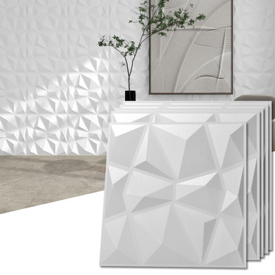 Wiegers 19.7''x19.7'' 3D PVC Wall Panel for Interior Decor,32sq.ft.(Set of 12)