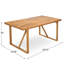 Table de salle à manger d'extérieur en bois d'acacia de 67 po, idéale pour les rassemblements de patio et de jardin