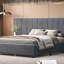 Grand lit plateforme tapissier avec grande tête de lit, meubles de chambre à coucher, velours (lit)-1964016770