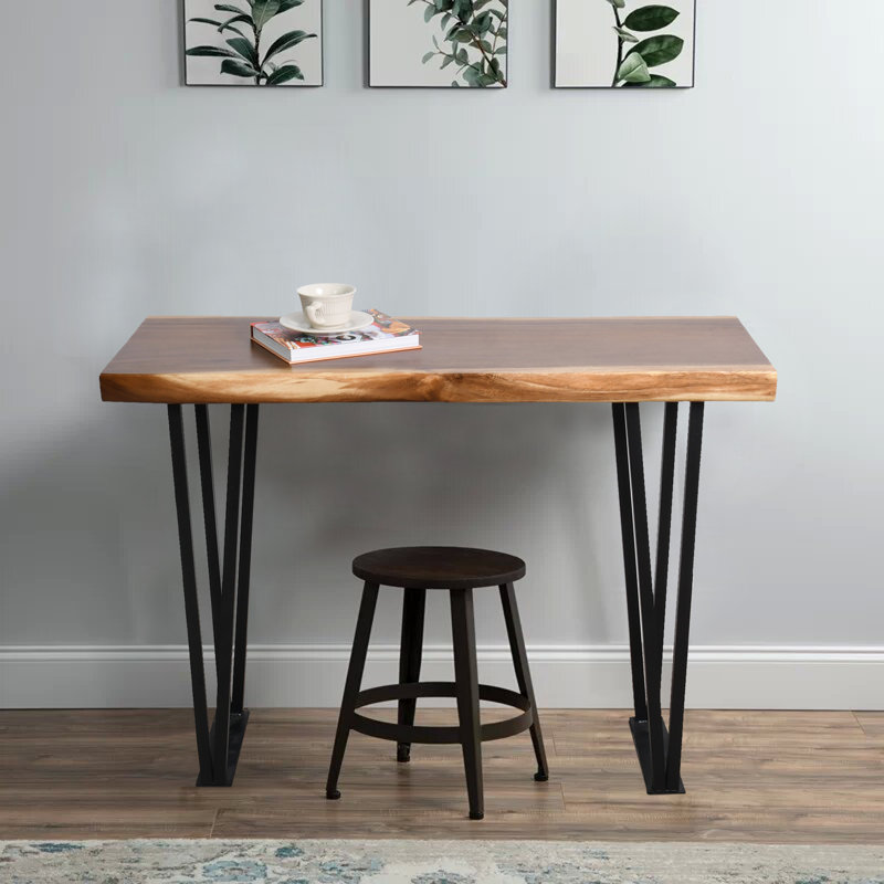 Cinsere Solid Wood Top Console Table, Walnut, 32" H x 39" W x 13" D