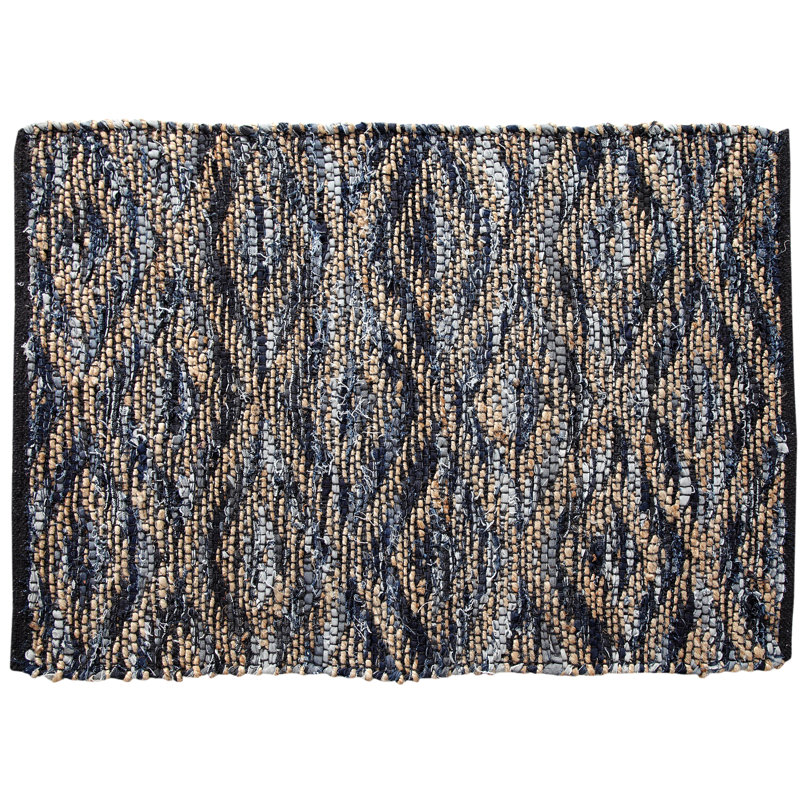 Romeo Geometric Handmade Tufted Jute/Sisal Blue/Gray Area Rug, Rectangle 2' x 3'