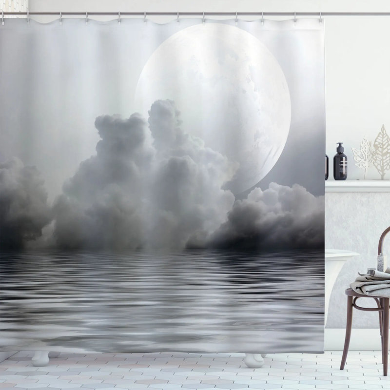 Shower Curtain with Hooks Included, 70" H x 69" W