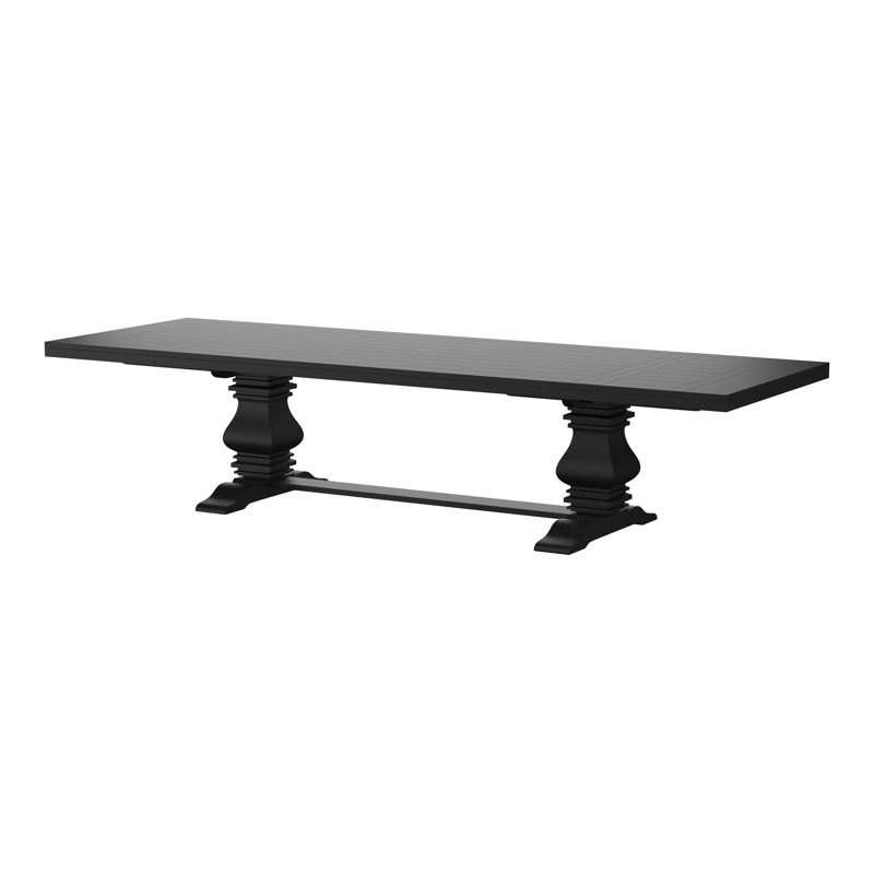 Table de salle à manger à extension de 126 pouces, Noir patiné