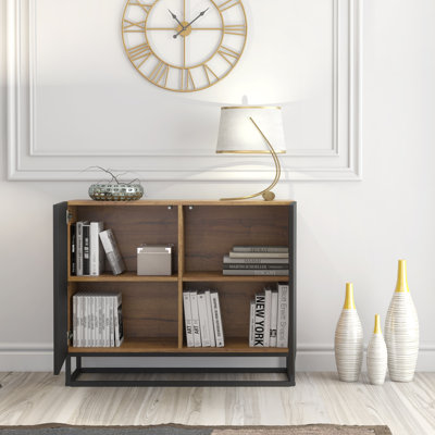 Modern Sideboard with Fluted Fronts & Gold Legs – 100cm Storage Cabinet
