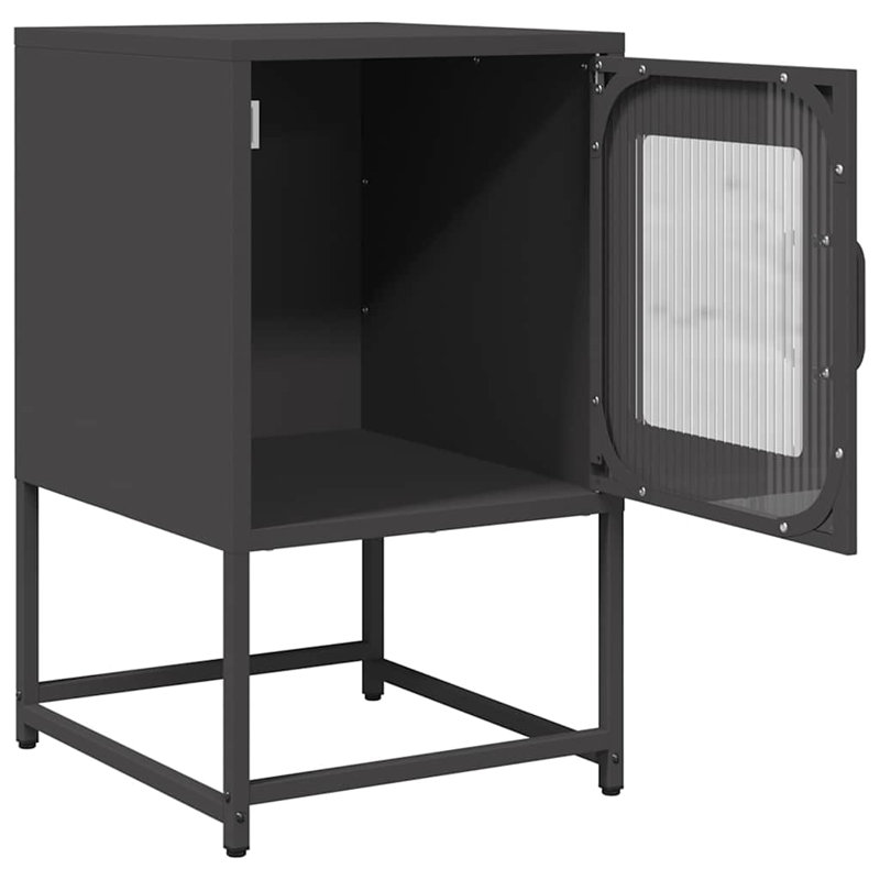 36cm W Steel Bedside Table, Black
