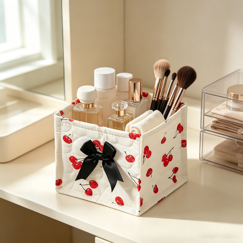 Sac de rangement en plastique (1 pièce) - Panier de rangement cosmétique - Sac de rangement de bureau - Petit sac de rangement - Boîte de rangement 15 x 15 x 15 cm