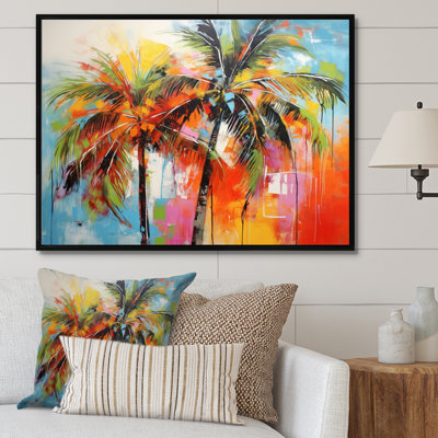 Popart Palm Trees I - Palm Trees Wall Art Palm Canvas Print