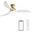 52 Inch Modern Ceiling Fan With 3 Color Dimmable Solid Wood  Blades Remote Control Reversible Dc Motor For Bedroom-830770829-830770830
