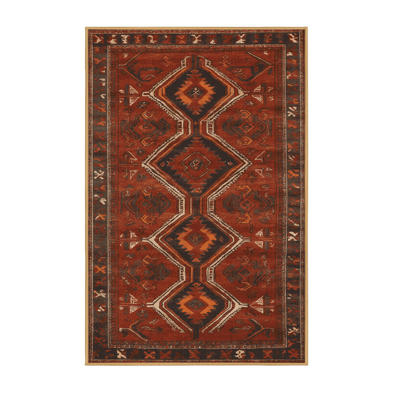 Tapis brun turc lavable à la machine, Rectangle 6 pi x 9 pi