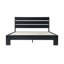 Structure de lit plateforme en bois massif pour grand lit avec tête et pied de lit, pieds en métal avec 12 lattes durables, assemblage facile, aucun sommier tapissier, silencieux et antidérapant, finition chêne ébène-984077626-984077620
