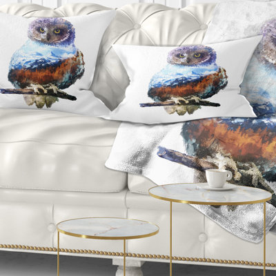Coussin lombaire hibou à double exposition animal