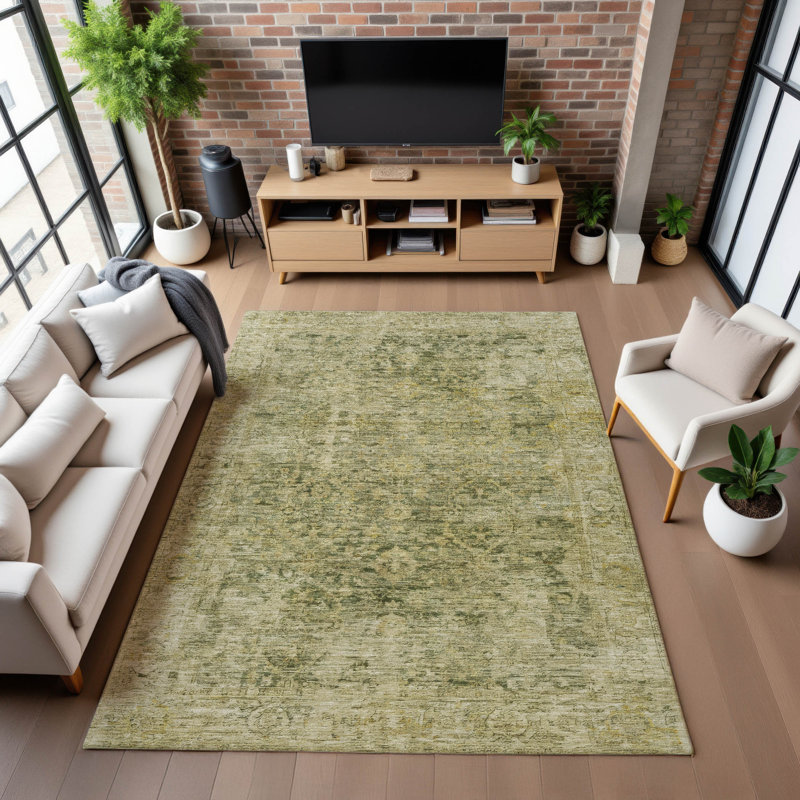 Premium Machine Washable Verlin AMF1773 Border Rug, Rectangle 5' x 7'6"