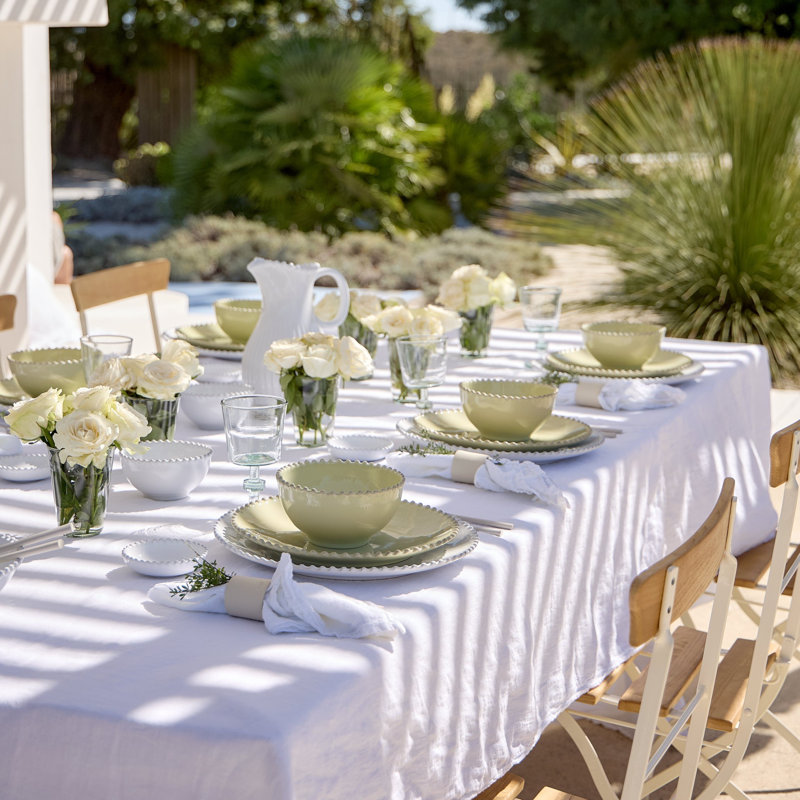 Maria Handmade Tablecloth, Mint