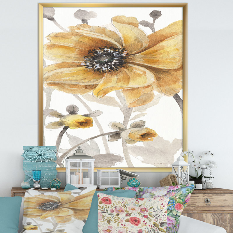 «Fields of Gold VIII», reproduction sur toile encadrée, Cadre doré, H 20 po x l 12 po x P 1po