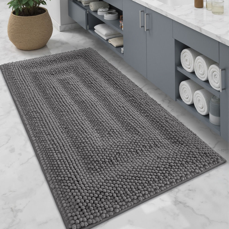 Tapis de bain avec envers antidérapant, Gris, L 43 po x l 24 po