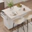 Îlot de cuisine avec armoire de rangement pour poubelle, chariot de cuisine avec abattant, étagère à épices