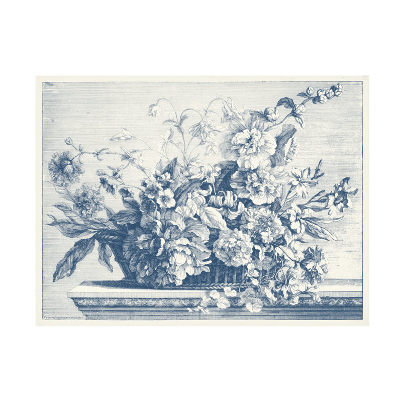 Art sur toile de Giovanni Baptiste, «Marine Basket Of Flowers II», H 14 po x l 19 po x P 2 po