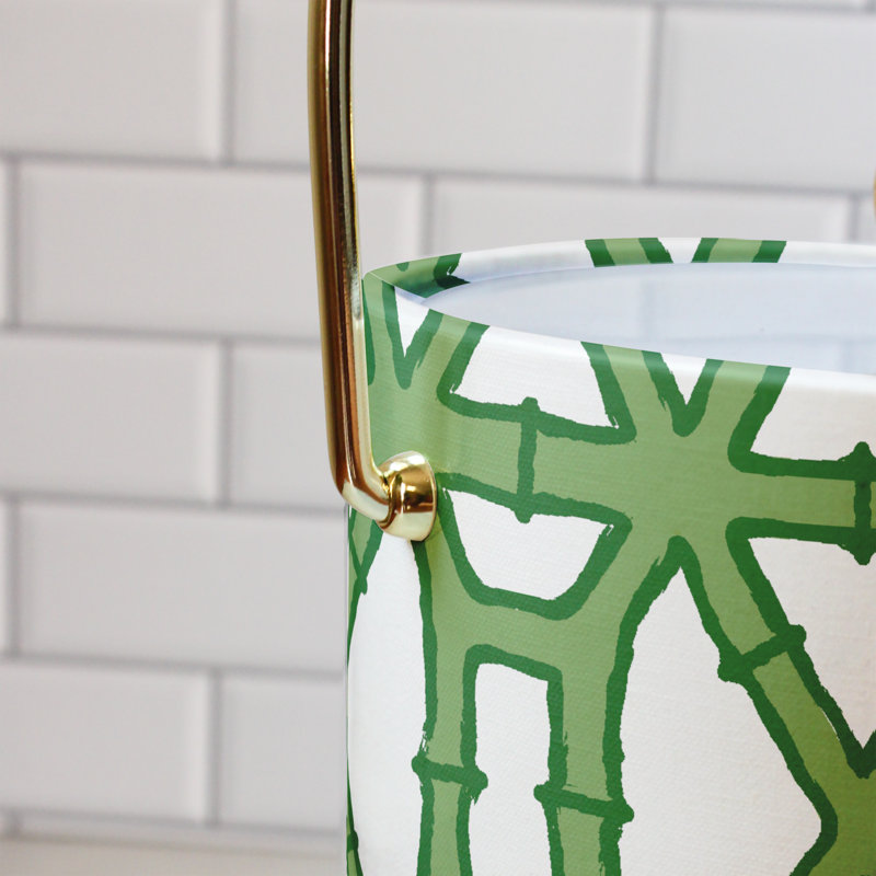 SEAU À GLACE BAMBOU VERT, Blanc/vert