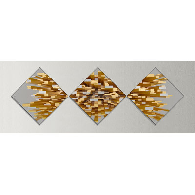 " Golden Fragments 3D Design " 3 - Pieces