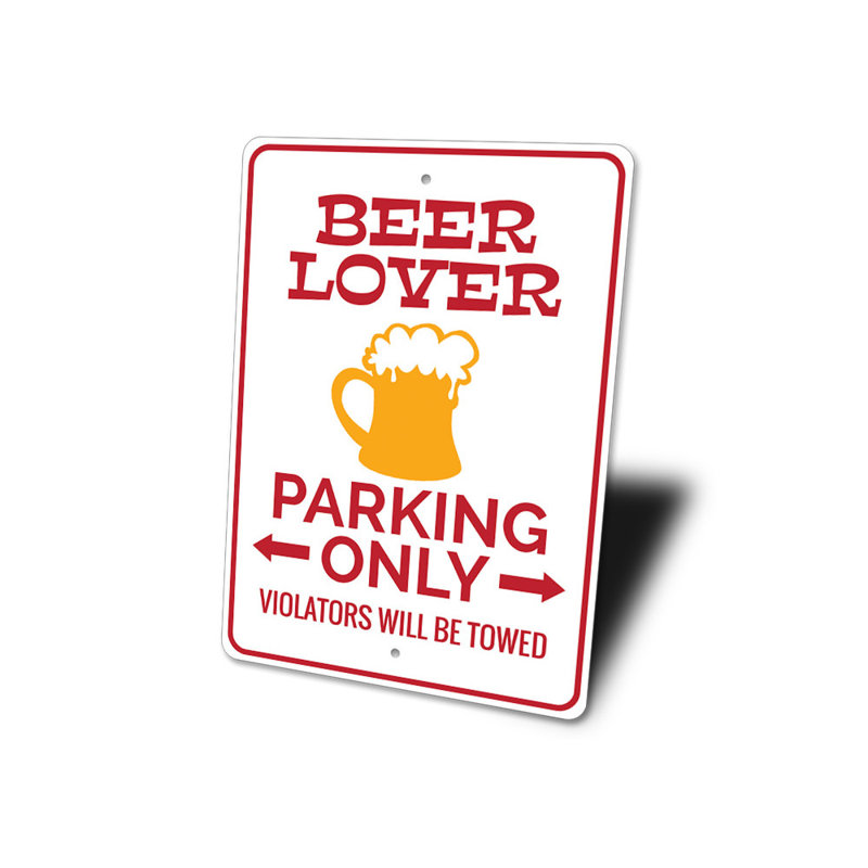 Enseigne de bière en aluminium, H 14 po x l 10 po x P 0,04 po