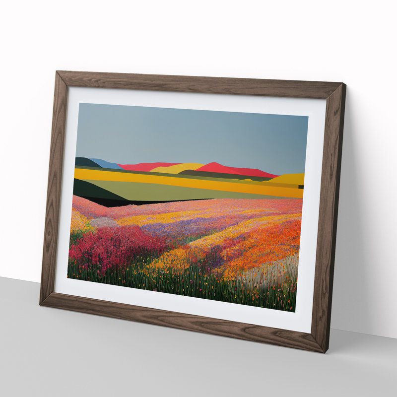 Ultimate Spring Meadow Landscape - Framed Print, 34cm H x 46cm W x 2cm D, Walnut Framed
