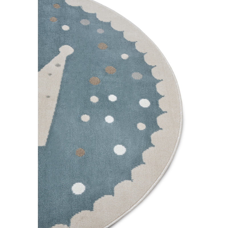 Adventures Children Teal Rug, Round 140cm
