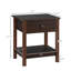Petite table de bout avec tiroir et tablettes, brun foncé Cool Side Classic