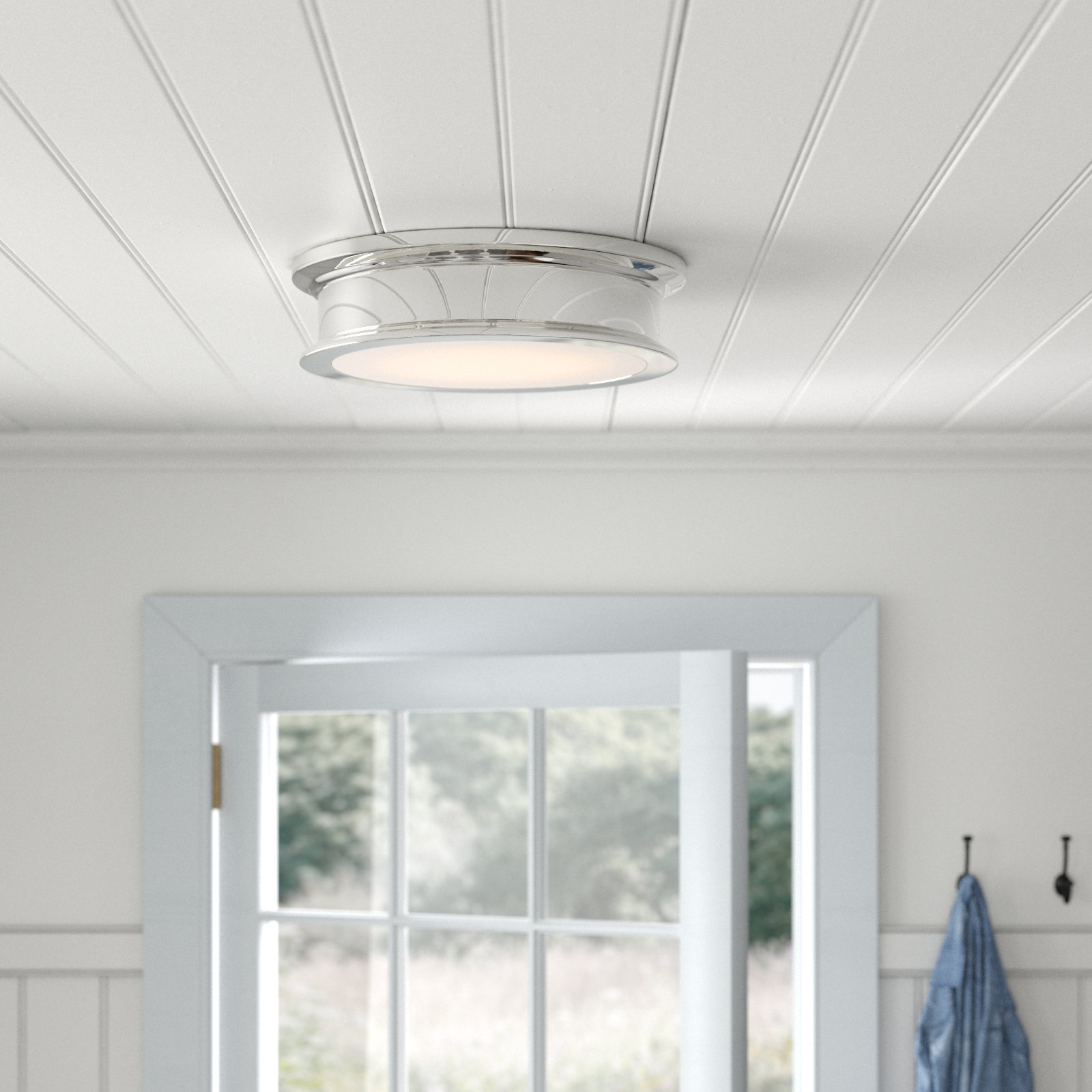 Rosanne 3-Light Flush Mount, Polished Nickel