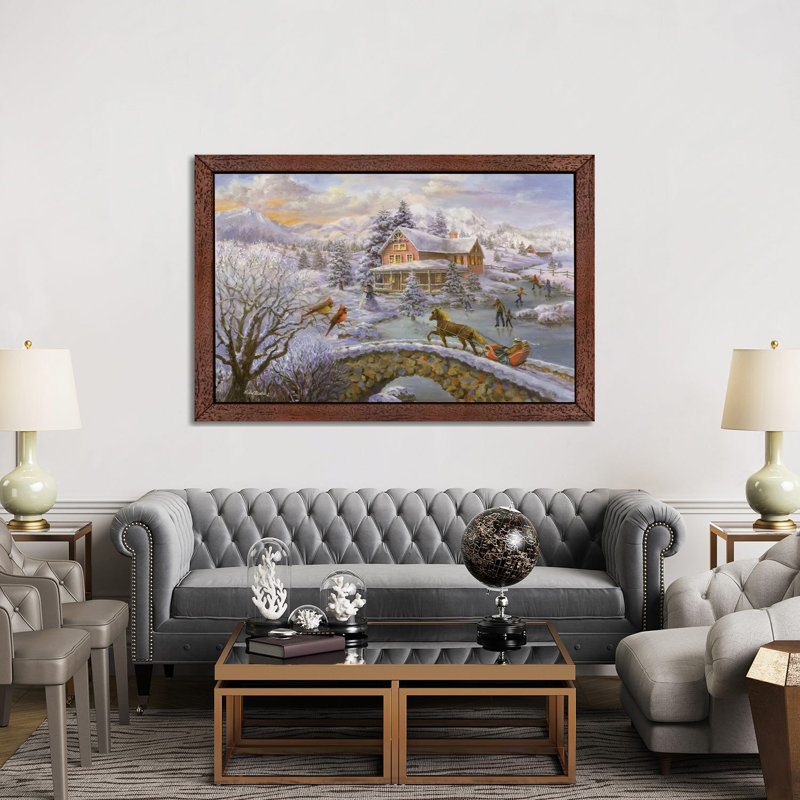 Winter Joy by Nicky Boehme - Print on Canvas, 152.5 cm H x 101.5 cm W, Brown Framed