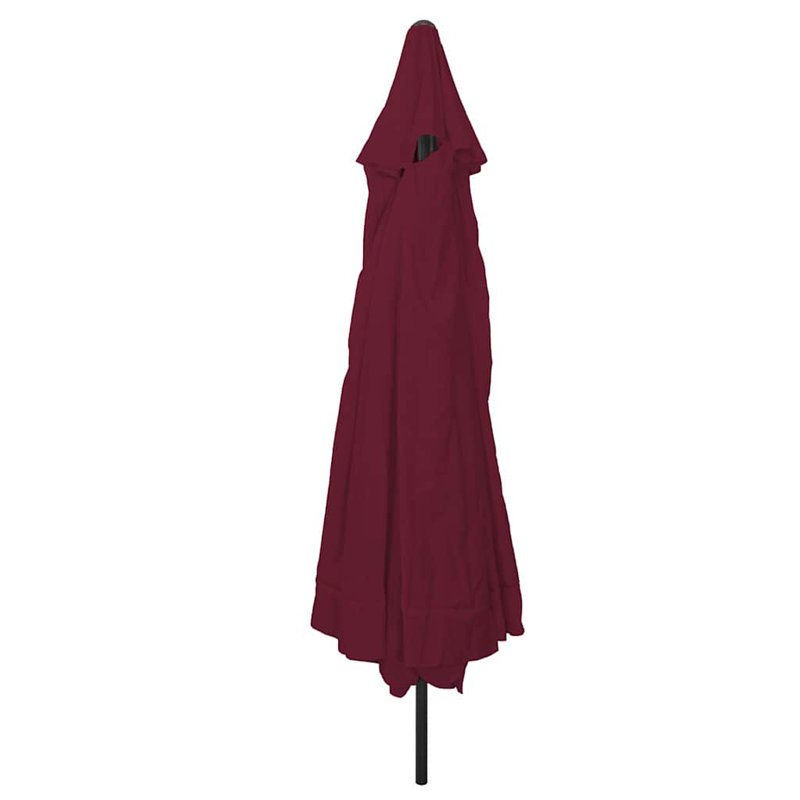 Garden Parasol Polyester and Steel Outdoor Shade Patio Umbrella Leisure, Dark Red