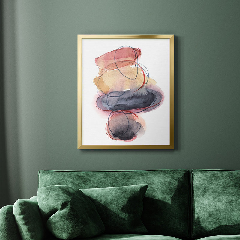 «Balancing Act I», toile encadrée de qualité supérieure - prête à être accrochée, Or, H 20 po x l 16 po
