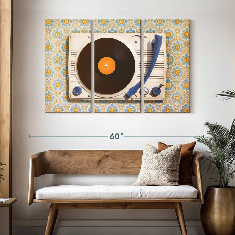 Abarca Floral Pattern Record Player, 32" H x 50" W