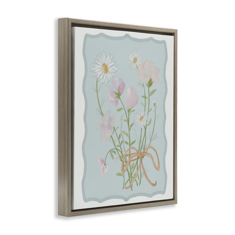 Cadre flottant Spring Cottage Clippings, design par Leslie Hermosa, Cadre flottant orme Montalcino, H 31 po x l 25 po