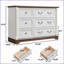 Commode à 6 tiroirs Dressers Farmhouse, colonnes en bois massif | Noyer | Panneau de fibres à densité moyenne