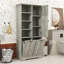 Armoire de rangement autoportante en bois avec tablettes réglables et paniers à linge inclinables-361453900