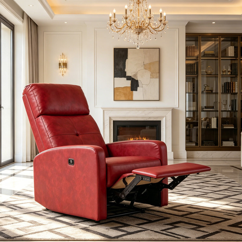 Fauteuil inclinable, Similicuir rouge