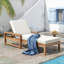 Chaise longue d'extérieur en bois massif avec coussin-1061721371