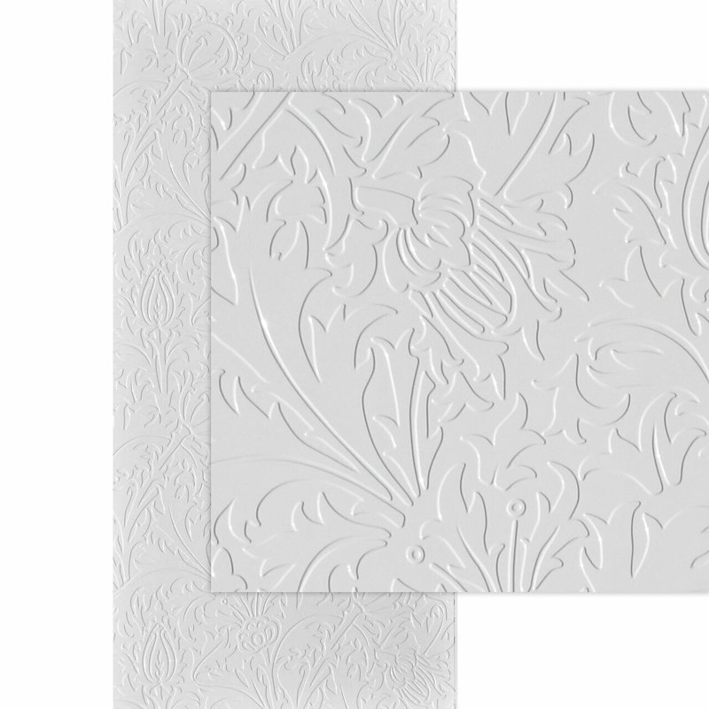 Ortie 4 pi. x 8 pi Panneaux muraux PVC PVC 3D - Blanc brillant (32 pieds carrés / feuille)
