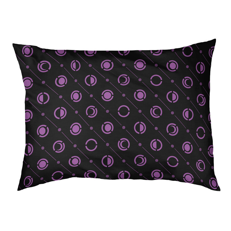 Coussin d’extérieur pour chien moon phases Chenault, Moyen (l 40 po x P 6,5 po x H 30 po), Violet / noir