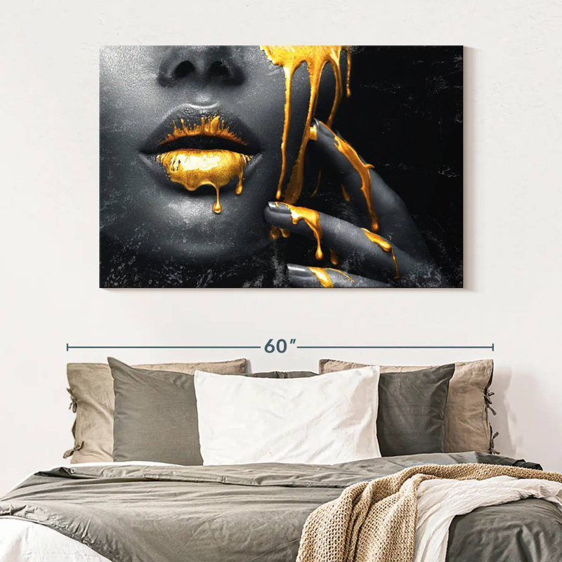 Impression sur toile Grunge Gold, H 51 po x l 34 po x P 1,25 po