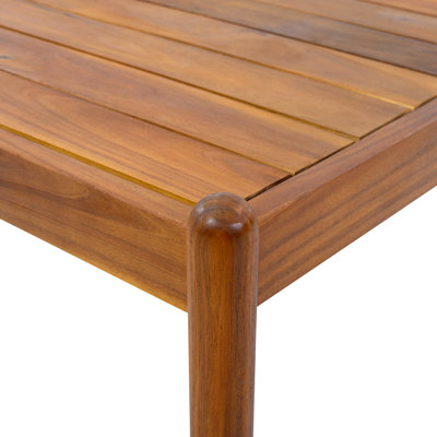 Outdoor Acacia Wood Coffee Table, Teak Finish