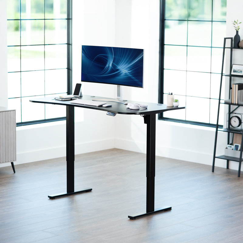 Adjustable Height Steel Standing Desk, Black