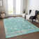 Machine Washable Indoor/Outdoor Xhevrie Teal Rug