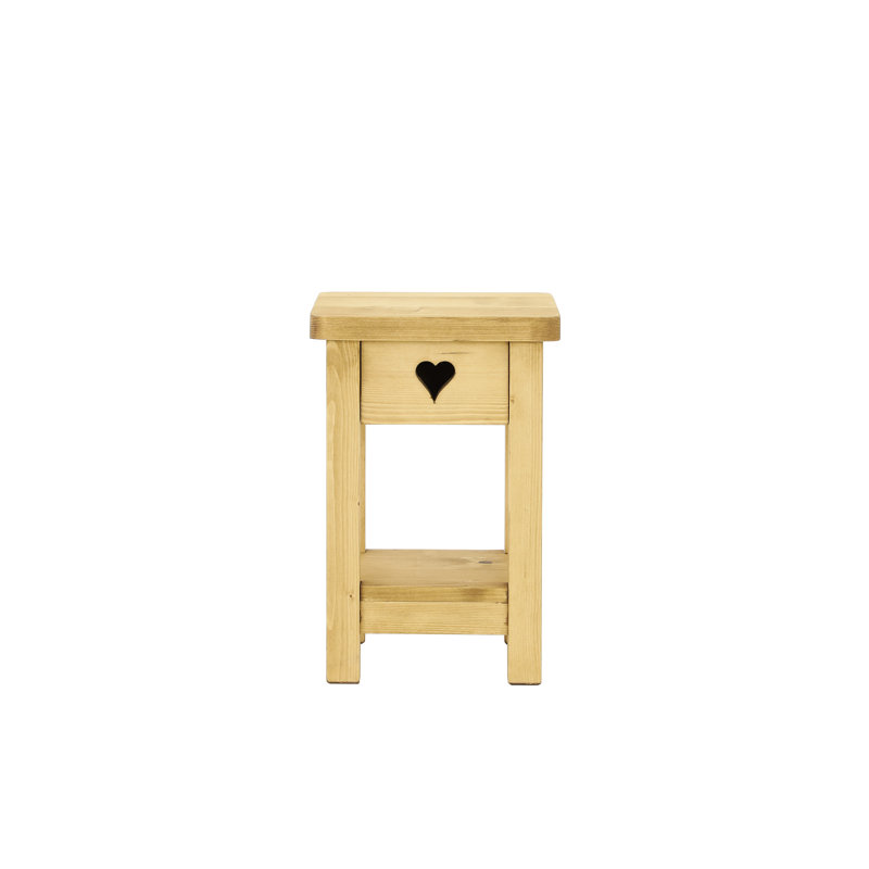 Schlueter 30cm W Solid Wood Bedside Table